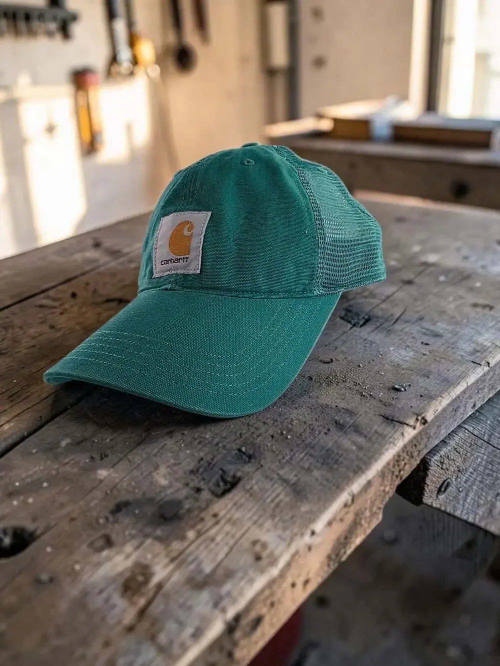 Carhartt AH0286 Mesh-Back Canvas Trucker Cap in Teal